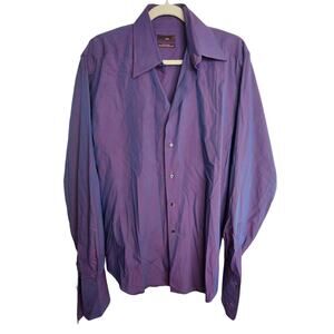Zara Mens Purple Iridescent Shirt Shimmer Button Up LS Formal Party Evening Sz L